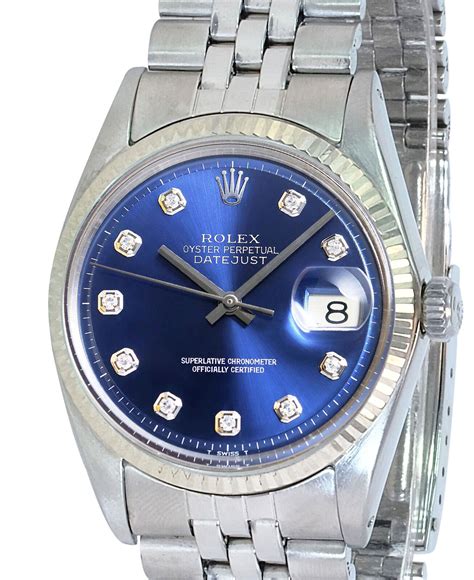 rolex datejust 1601 blue diamond